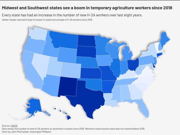 Midwest and Southwest states see major increase in temporary H-2A workers, despite slow growth in program