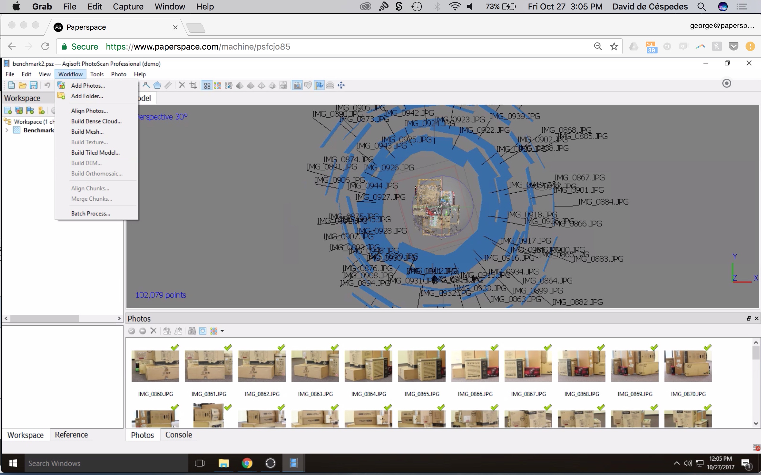 Photoscan on Paperspace CPU
