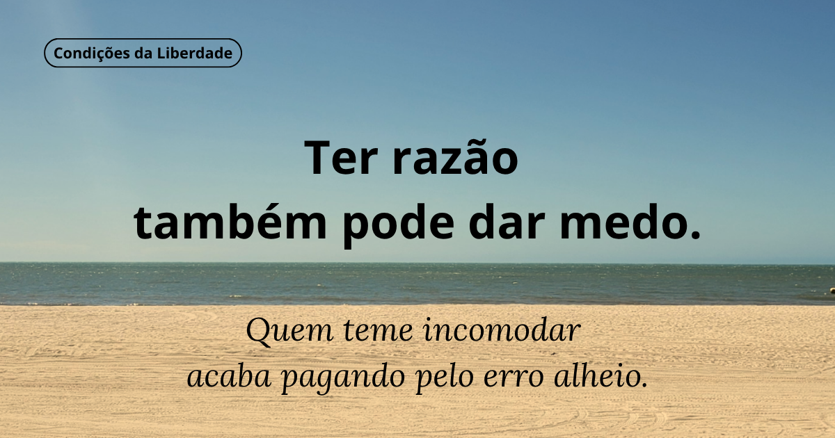 O lugar de quem tem razão
