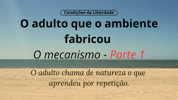 O adulto que o ambiente fabricou - Parte 1