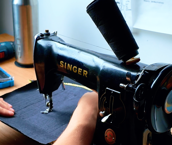 Workshop setup in rural Brazil — the starting point for GAUSS Material Trials and the world's first indestructible luxury jacket