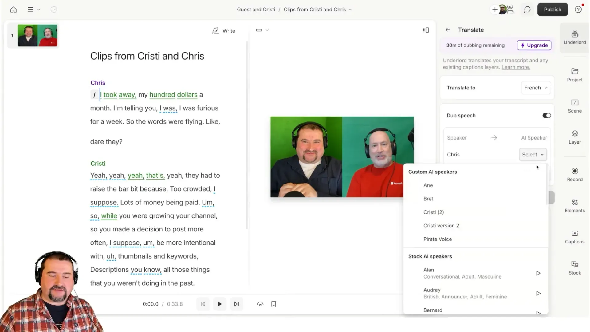 Assigning voices to multiple speakers in translation