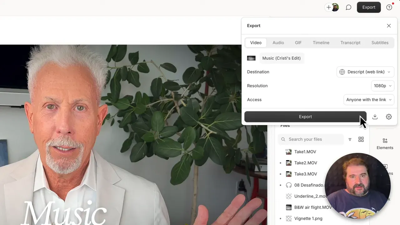 Export dialog showing export button enabled