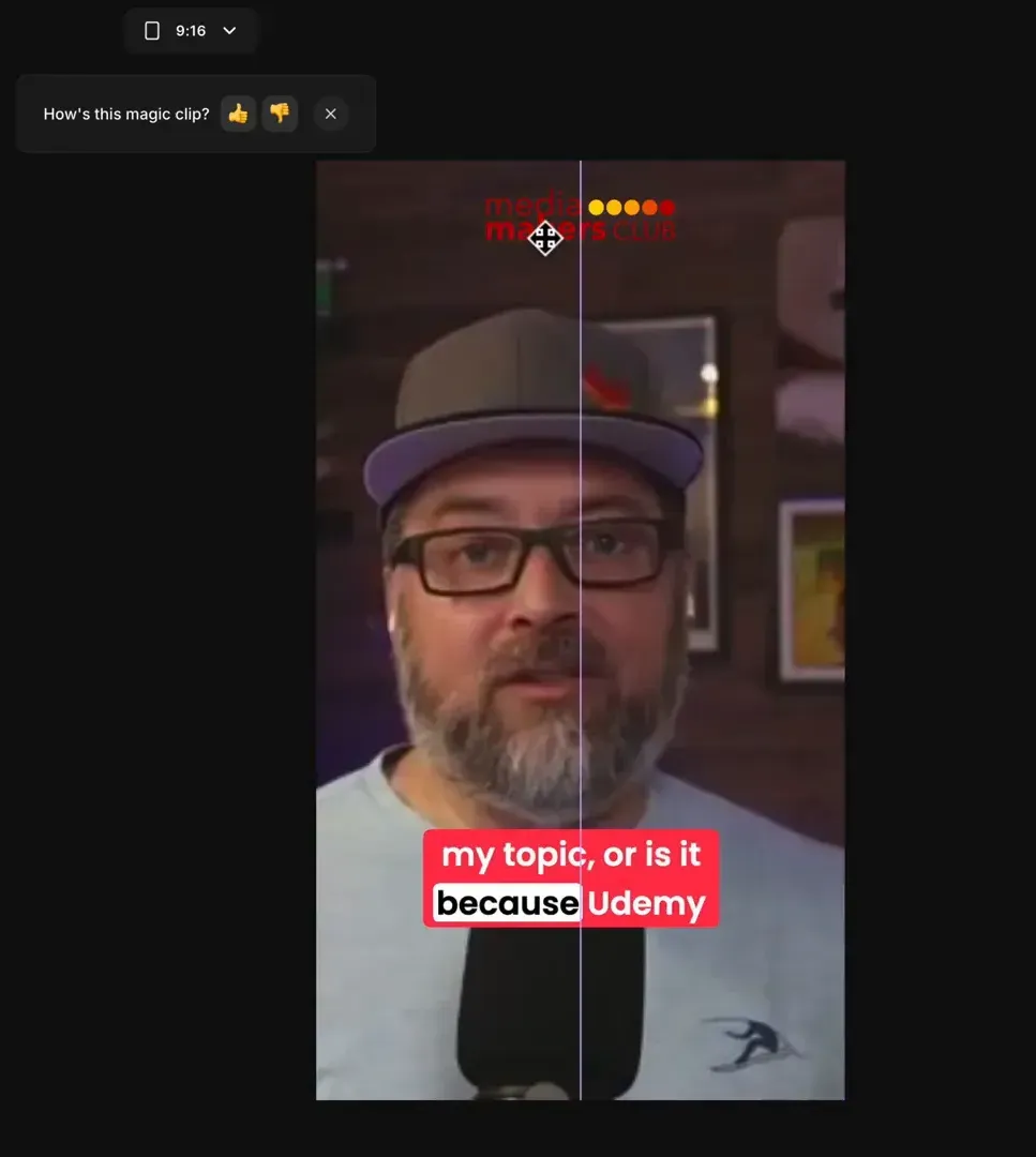 Customising social media clips with cropping