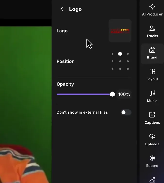 Adding logo to Riverside editor
