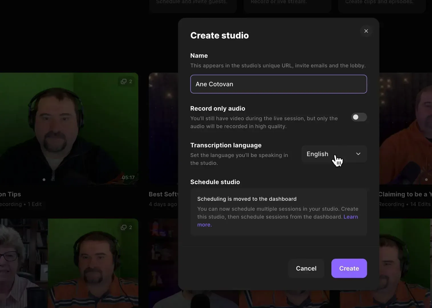 Creating a new studio in Riverside