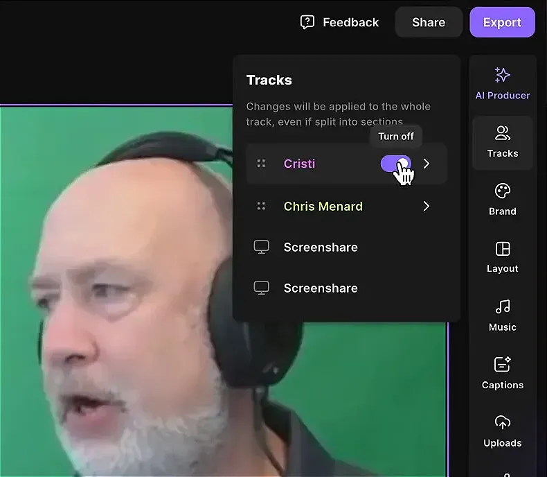 Reordering tracks in Riverside