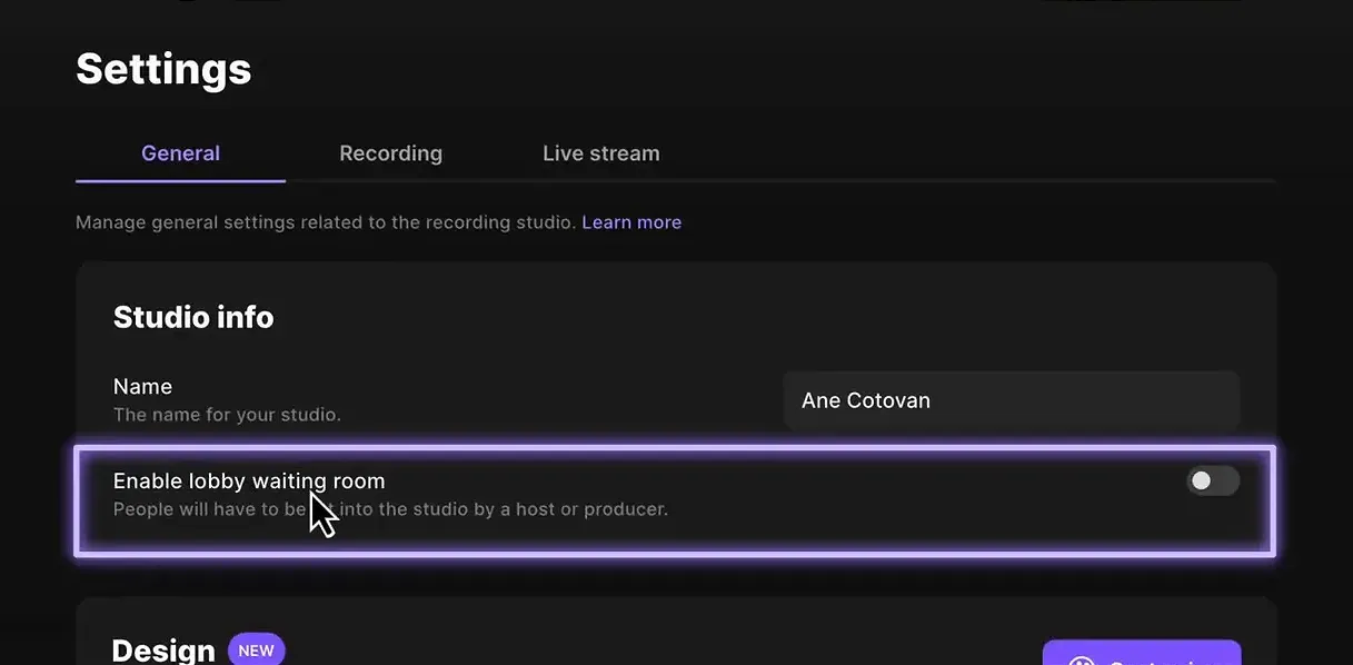 Enabling lobby feature in Riverside