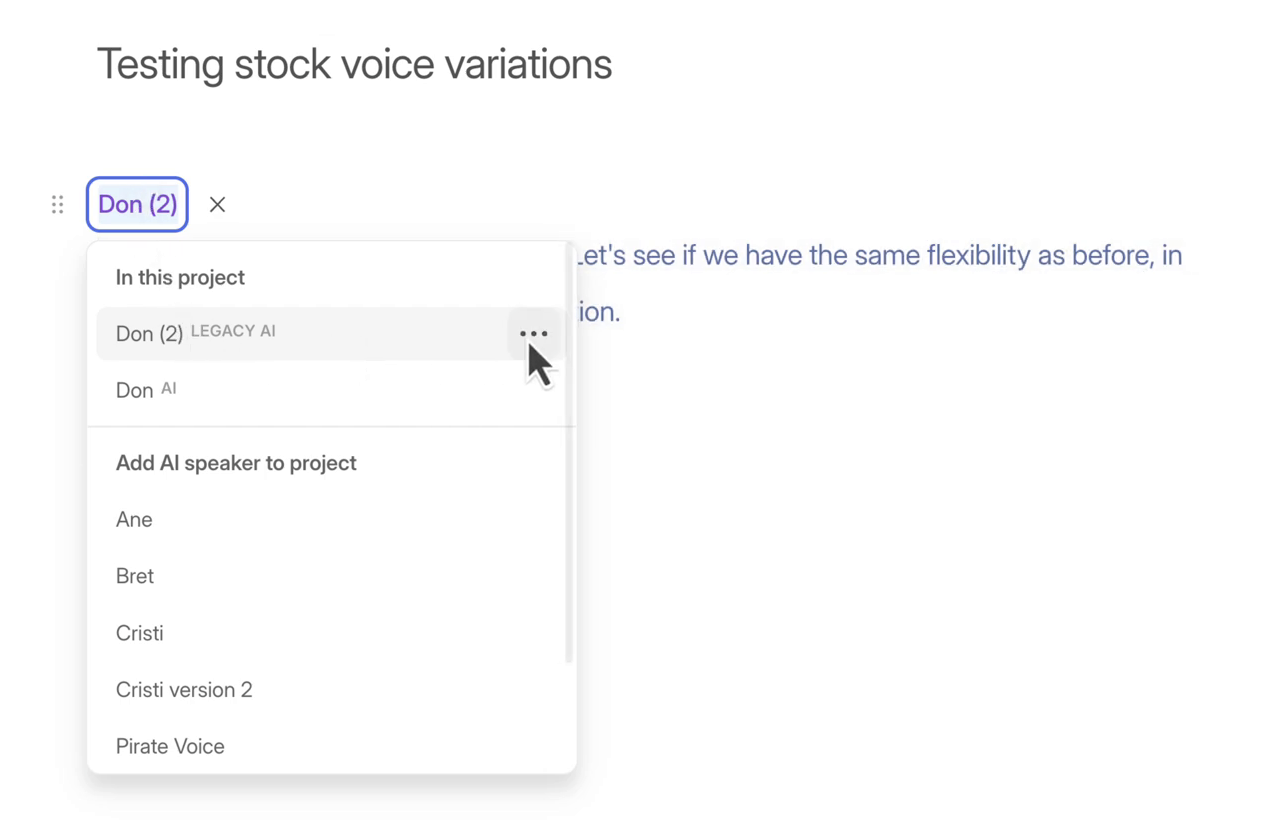 Selecting voice variations