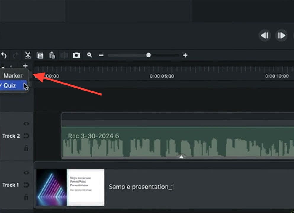 Adding markers to the Camtasia timeline