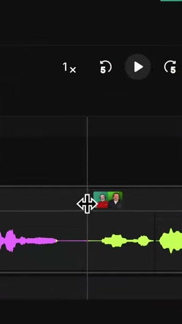 Four-arrow cursor icon while dragging a scene break on the Riverside timeline
