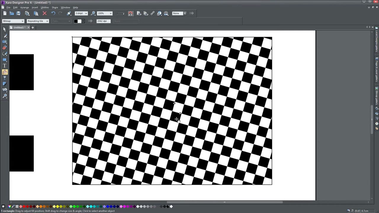 Bitmap fill selector in Xara