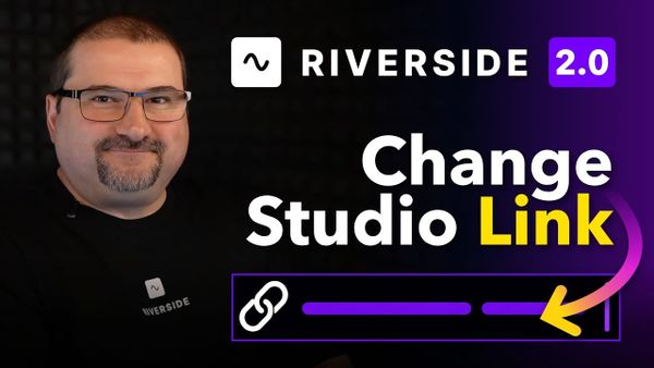 Riverside Studio settings showing the Studio link field being changed