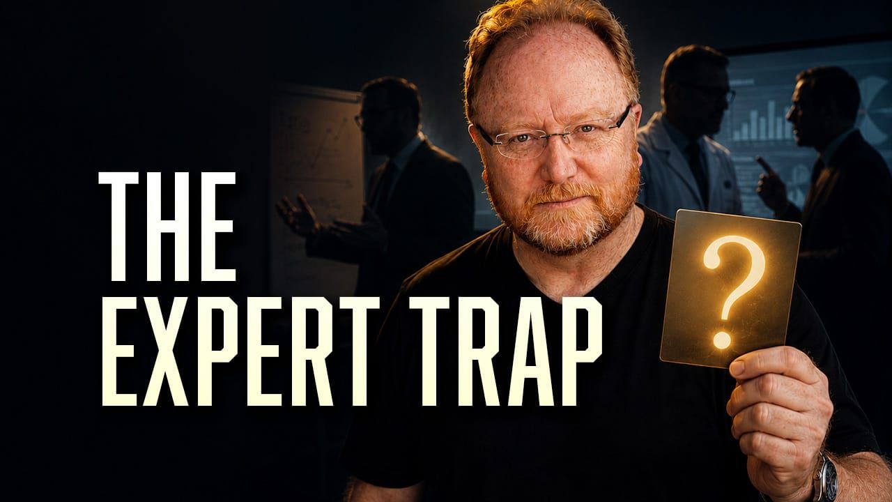 A graphic about the Expert Trap - Expert Bias that can influence your decision making. 