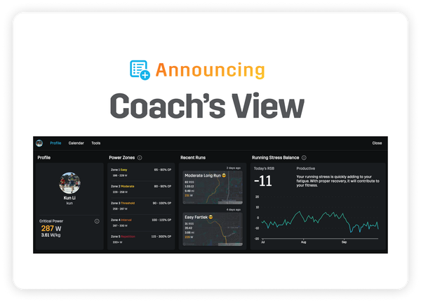 Easily collaborate with your coach using the new Coach's View