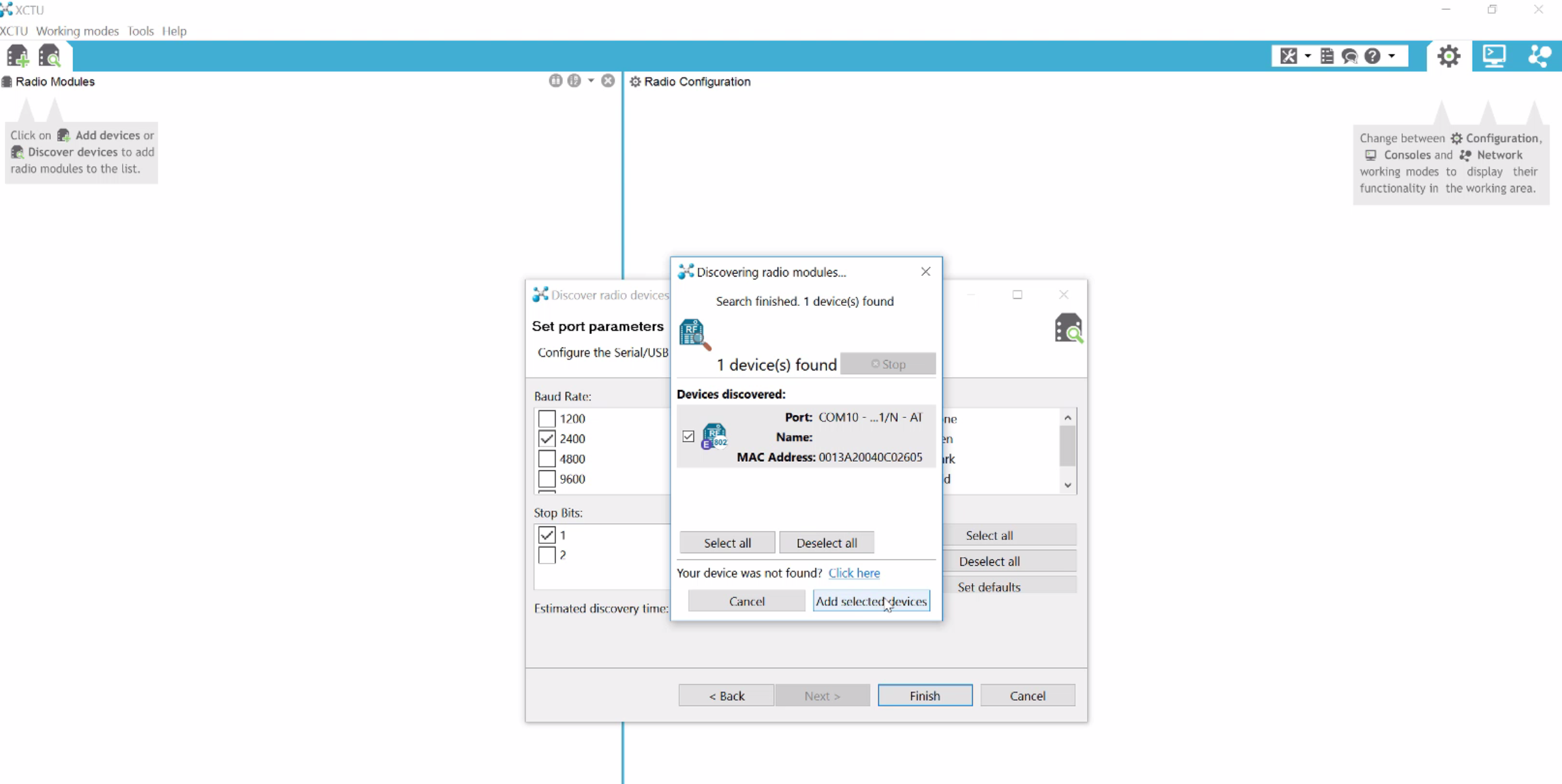 Device being identified in XCTU