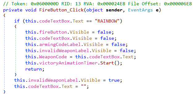Figure 4: The button click handler in Stage1Form