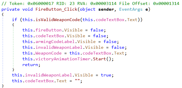 Figure 6: The button click handler in Stage 2 Form