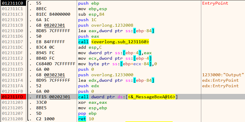 Figure 2: Debugging in x64dbg