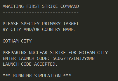 Figure 27: Launch code is accepted
