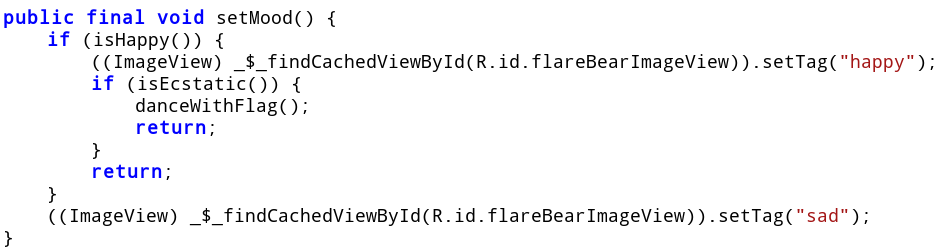 Figure 9: The setMood method