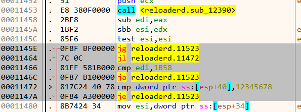 Figure 11: Jumps to be nopped out