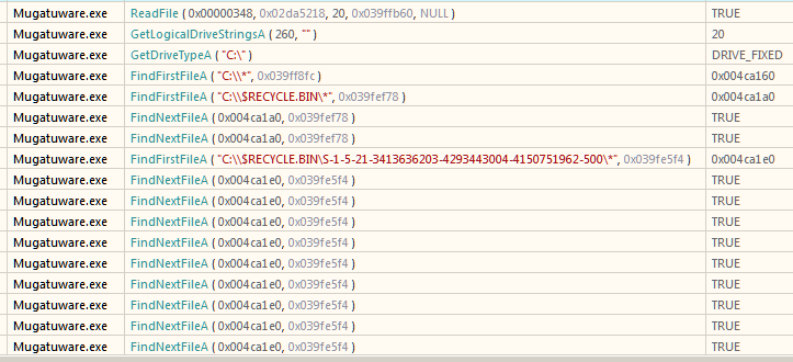 Figure 5: Call to FindFirstFileA
