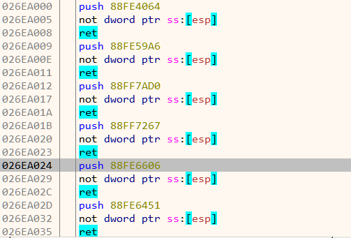 Figure 6: Obfuscated API calls stub