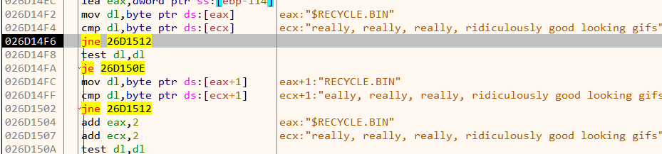 Figure 11: The malware it searching for a special directory