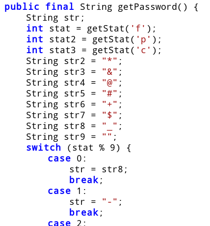 Figure 14: The password is derived from the state variables