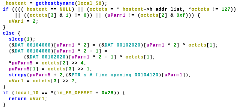Figure 8: Checks on the returned hostent structure