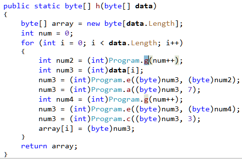 Figure 17: Call target changed to Program.g