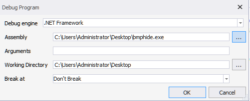 Figure 27: Setting up debugging in dnSpy