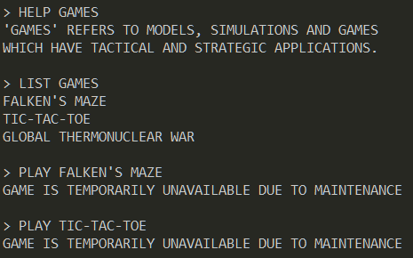 Figure 2: List of games