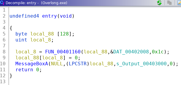 Figure 4: The binary in Ghidra