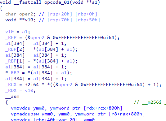 Figure 8: Handler for opcode 01