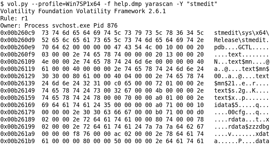 Figure 6: Using yarascan