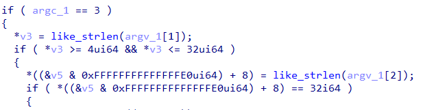 Figure 3: Checking length of the arguments