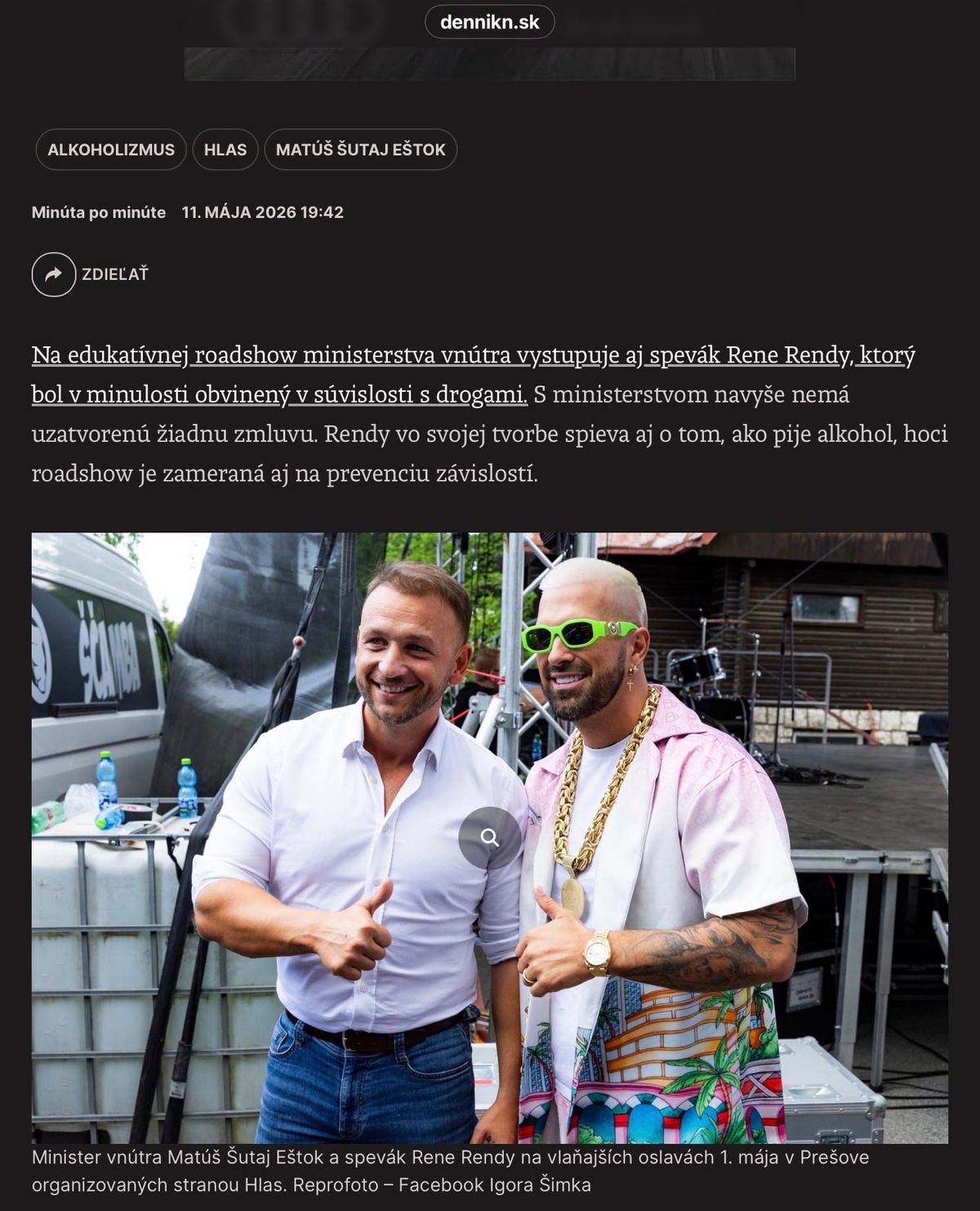 Reprofoto: Facebook Igora Šimka / Denník N 