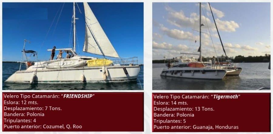 Localizaron a las dos embarcaciones mexicanas reportadas como perdidas, que llevaban ayuda humanitaria a Cuba.