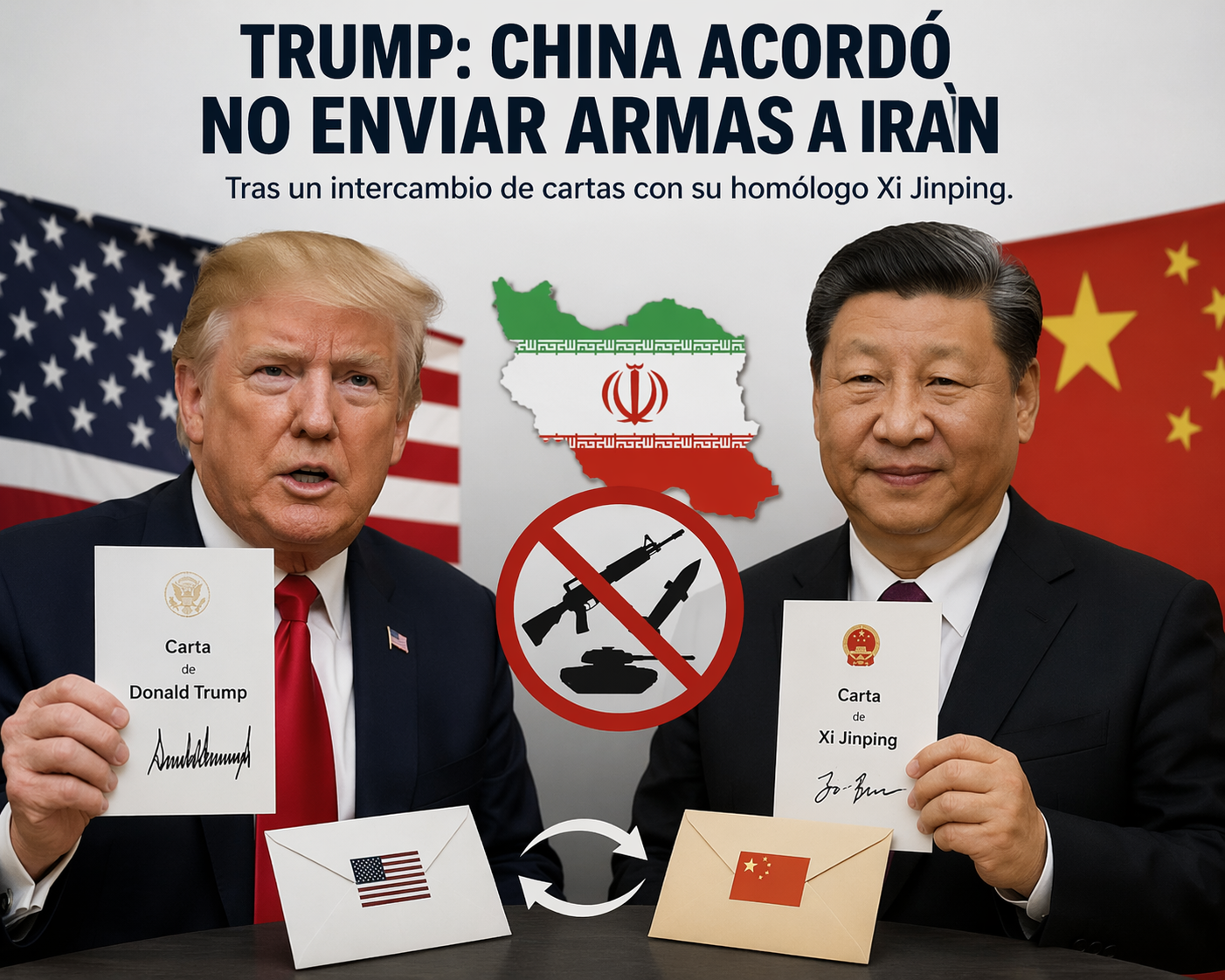 Donald Trump afirmó que China acordó no enviar armas a Irán