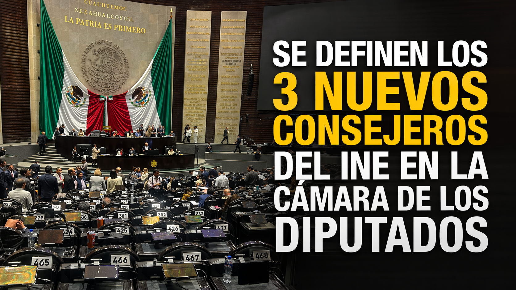 SE DEFINE EN LA CÁMARA DE DIPUTADOS A LOS TRES NUEVOS CONSEJEROS DEL INE