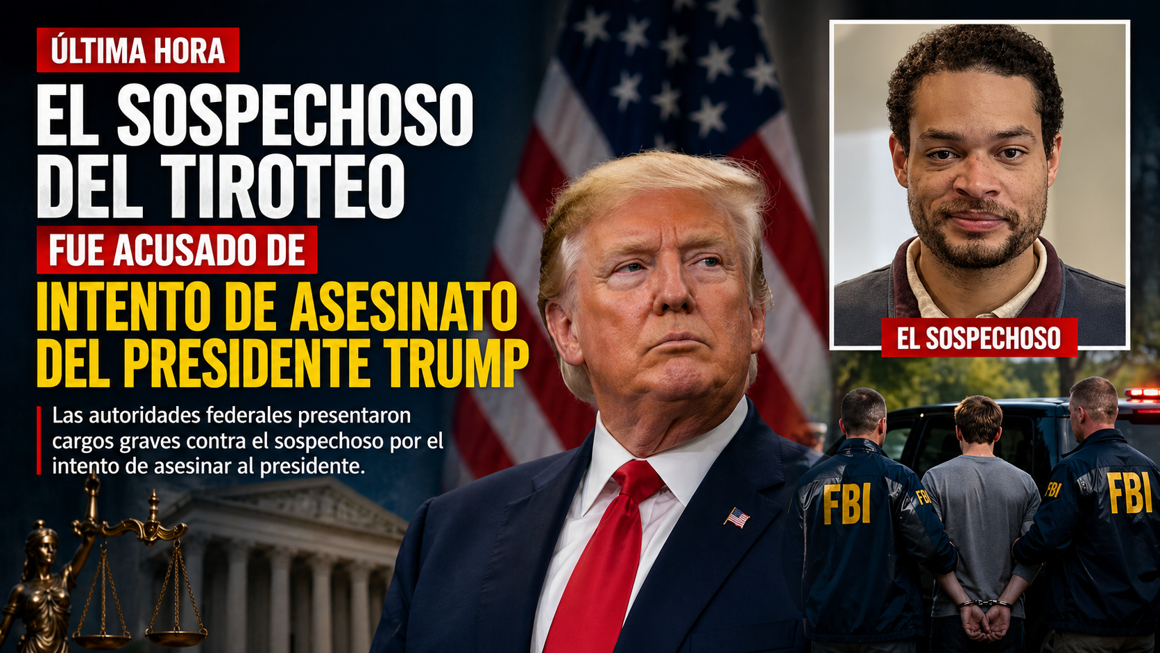El sospechoso del tiroteo fue acusado de intento de asesinato del presidente Trump