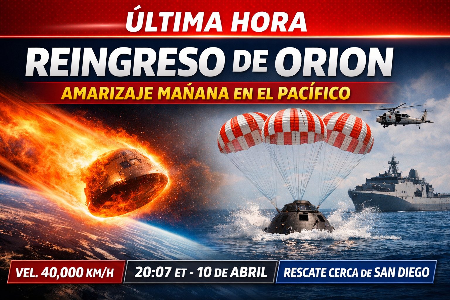 La misión Artemis II culminará mañana con un histórico amarizaje en el Pacífico