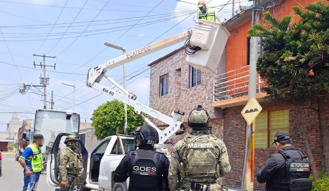 Desmantelan de sistema ilegal de videovigilancia, en Ecatepec de Morelos