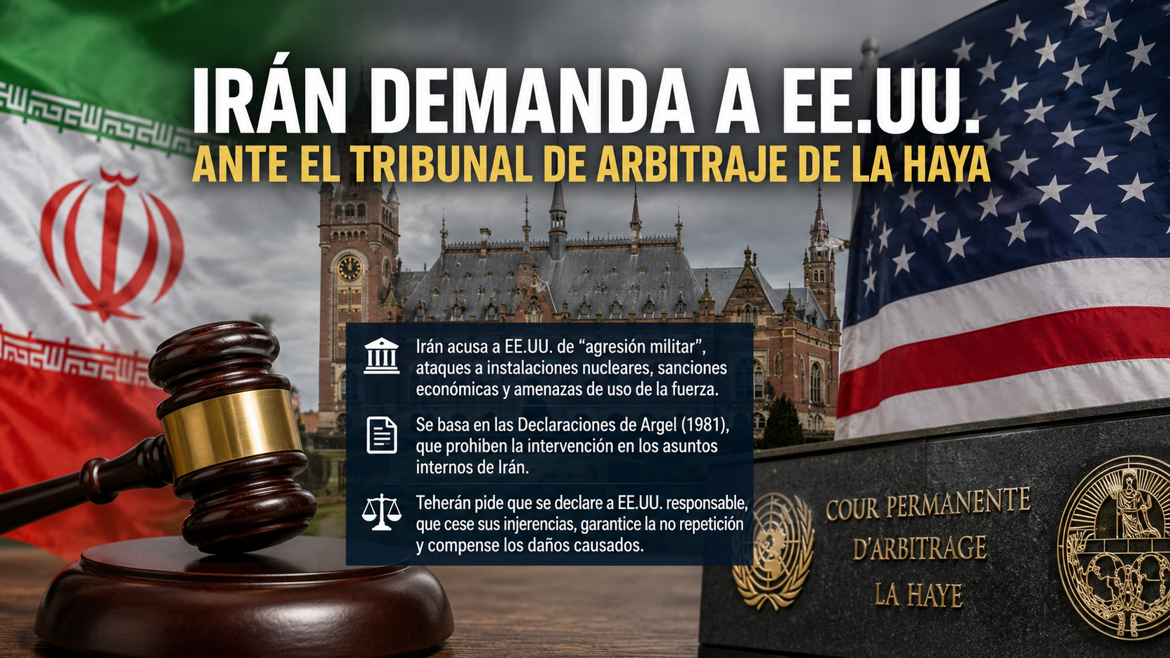 Irán demanda a EE.UU. ante el Tribunal de Arbitraje de La Haya
