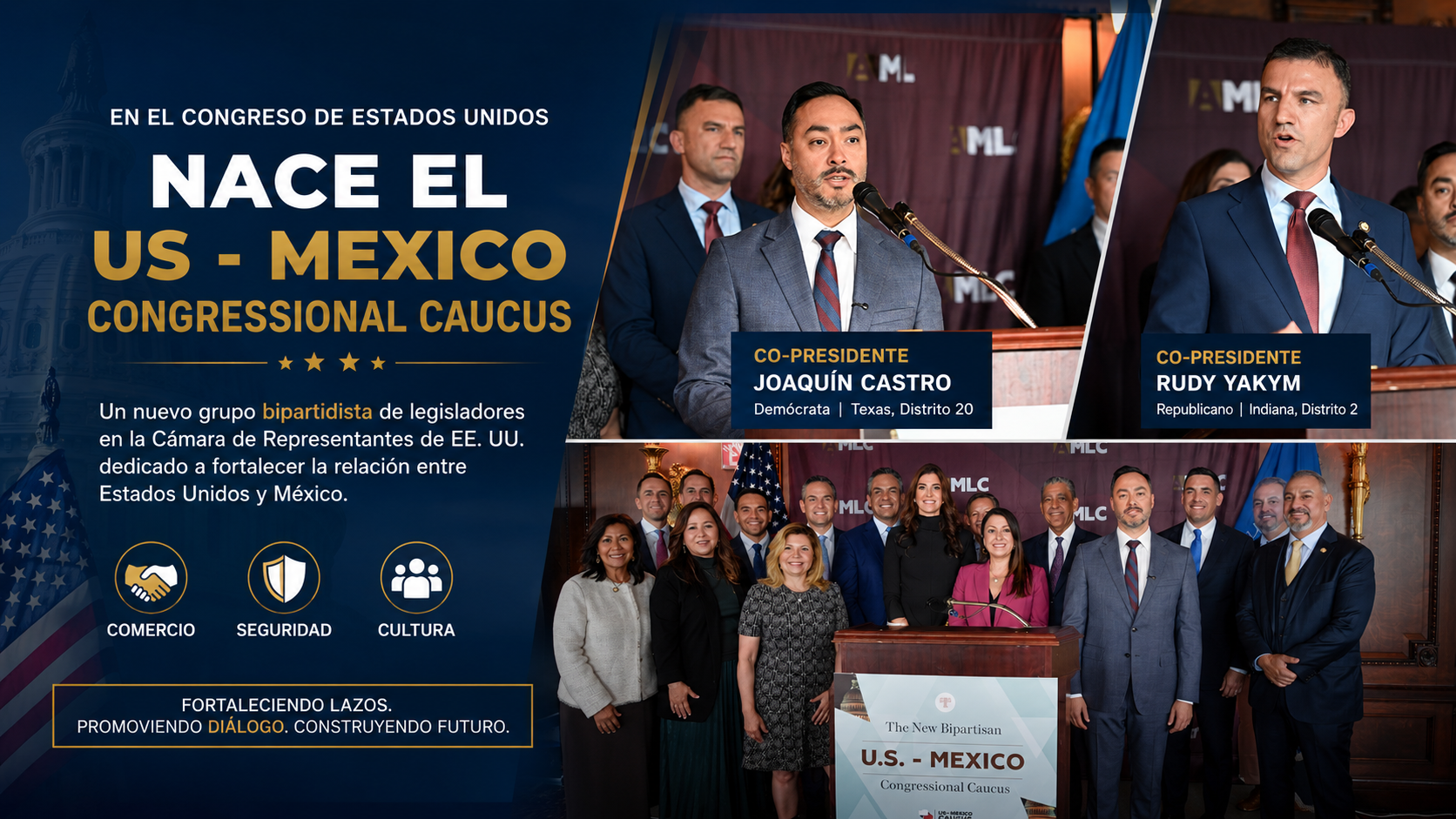 Se crea en EU un Grupo Parlamentario llamado Caucus Congresional Estados Unidos - México