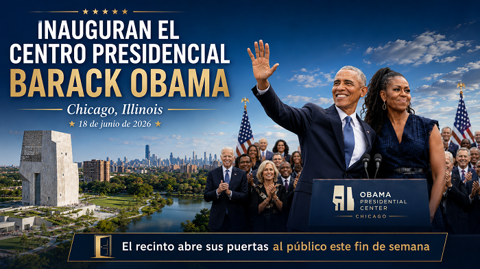 Inauguran el Centro Presidencial Barack Obama, en Chicago, Illinois