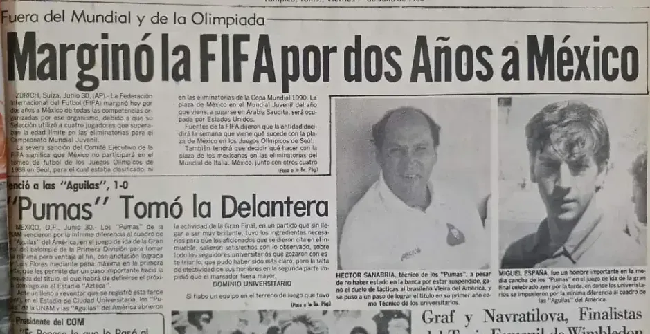 ¿Por qué no fue México al Mundial de Fútbol de 1990 en Italia?