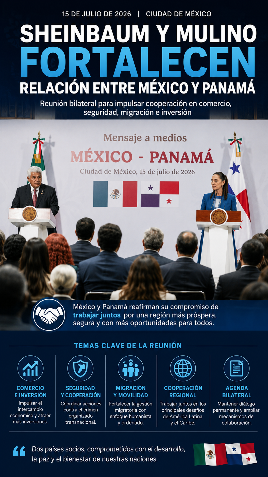 México y Panamá fortalecen su relación bilateral; Sheinbaum y Mulino destacan cooperación en comercio, seguridad y migración